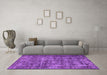 Machine Washable Oriental Purple Industrial Area Rugs in a Living Room, wshurb1707pur