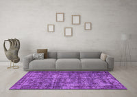 Machine Washable Oriental Purple Industrial Rug, wshurb1707pur