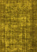 Machine Washable Oriental Yellow Industrial Rug, wshurb1707yw