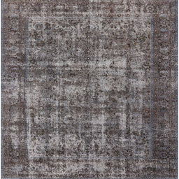 Square Mid-Century Modern Purple Oriental Rug, urb1707