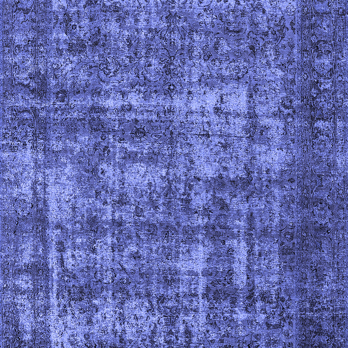 Machine Washable Oriental Blue Industrial Rug, wshurb1707blu