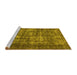 Sideview of Machine Washable Oriental Yellow Industrial Rug, wshurb1707yw