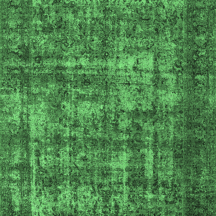 Machine Washable Oriental Emerald Green Industrial Area Rugs, wshurb1707emgrn