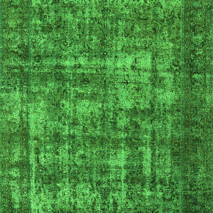 Machine Washable Oriental Green Industrial Area Rugs, wshurb1707grn