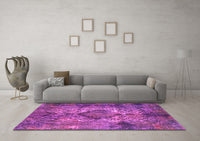 Machine Washable Oriental Pink Industrial Rug, wshurb1708pnk