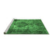 Sideview of Machine Washable Oriental Emerald Green Industrial Area Rugs, wshurb1708emgrn