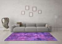 Machine Washable Oriental Purple Industrial Rug, wshurb1708pur