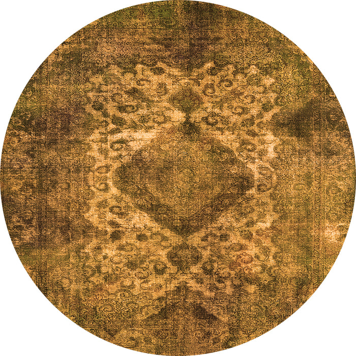 Round Oriental Orange Industrial Rug, urb1708org