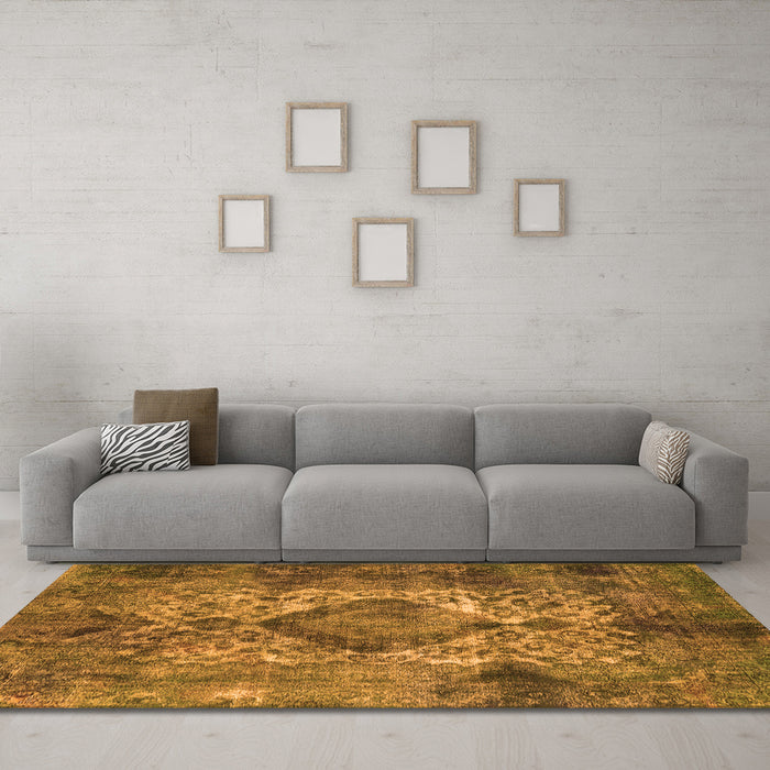 Machine Washable Oriental Orange Industrial Area Rugs in a Living Room, wshurb1708org