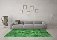 Machine Washable Oriental Emerald Green Industrial Rug, wshurb1708emgrn