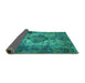 Sideview of Oriental Turquoise Industrial Rug, urb1708turq