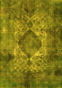 Oriental Yellow Industrial Rug, urb1708yw