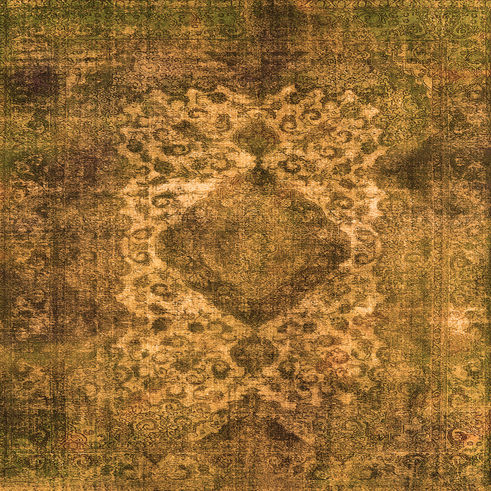 Square Machine Washable Oriental Orange Industrial Area Rugs, wshurb1708org