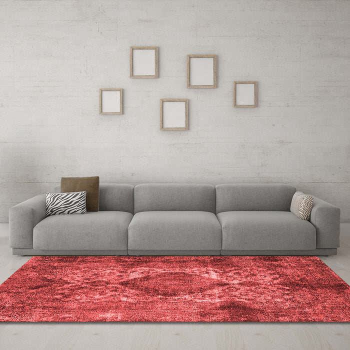 Industrial Red Washable Rugs