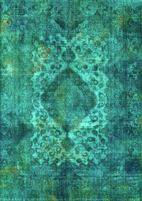 Oriental Turquoise Industrial Rug, urb1708turq