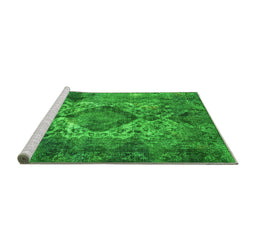Sideview of Machine Washable Oriental Green Industrial Area Rugs, wshurb1708grn
