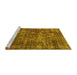 Sideview of Machine Washable Oriental Yellow Industrial Rug, wshurb1709yw