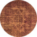 Round Oriental Orange Industrial Rug, urb1709org