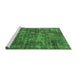 Sideview of Machine Washable Oriental Green Industrial Area Rugs, wshurb1709grn