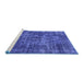 Sideview of Machine Washable Oriental Blue Industrial Rug, wshurb1709blu