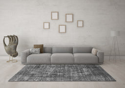 Machine Washable Oriental Gray Industrial Rug in a Living Room,, wshurb1709gry