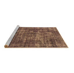 Sideview of Machine Washable Oriental Brown Industrial Rug, wshurb1709brn