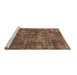 Sideview of Machine Washable Oriental Brown Industrial Rug, wshurb1709brn