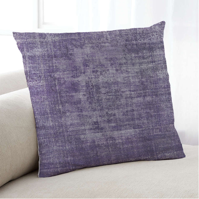 Lifestyle Image of Mid-Century Modern Urban Square Purple Haze Purple Throw Pillow, 18 inch by 18 inch, pwurb1709