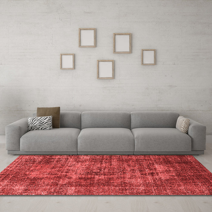 Industrial Red Washable Rugs