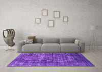 Machine Washable Oriental Purple Industrial Rug, wshurb1709pur