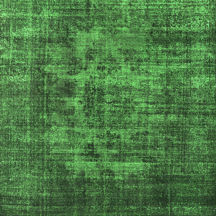 Square Oriental Green Industrial Rug, urb1709grn