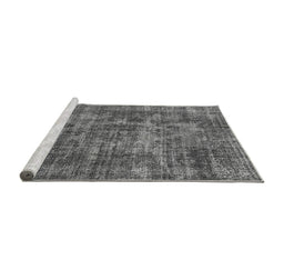 Sideview of Machine Washable Oriental Gray Industrial Rug, wshurb1709gry