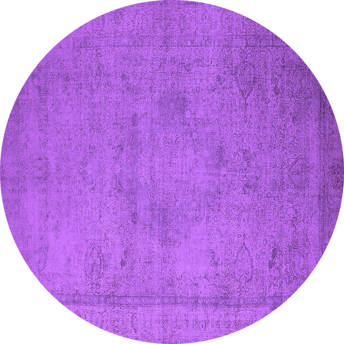 Round Oriental Purple Industrial Rug, urb1710pur