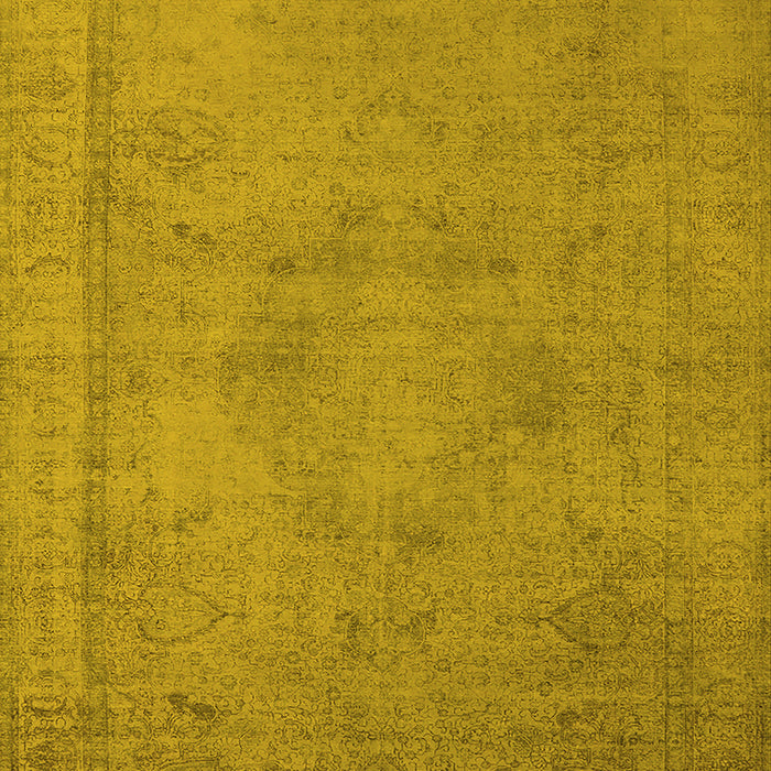 Machine Washable Oriental Yellow Industrial Rug, wshurb1710yw