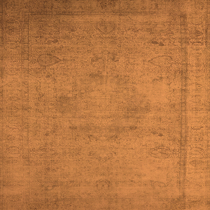 Square Machine Washable Oriental Orange Industrial Area Rugs, wshurb1710org