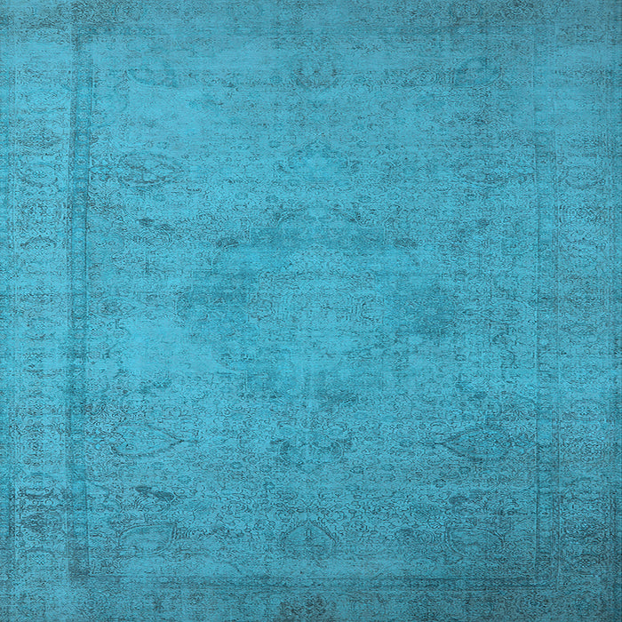 Square Machine Washable Oriental Light Blue Industrial Rug, wshurb1710lblu