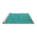 Sideview of Machine Washable Oriental Turquoise Industrial Area Rugs, wshurb1710turq