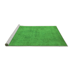 Sideview of Machine Washable Oriental Green Industrial Area Rugs, wshurb1710grn