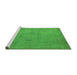 Sideview of Machine Washable Oriental Green Industrial Area Rugs, wshurb1710grn