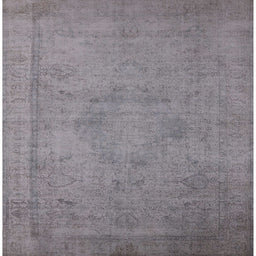 Square Machine Washable Industrial Modern Silver Gray Rug, wshurb1710
