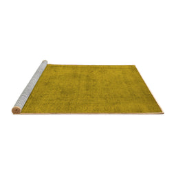 Sideview of Machine Washable Oriental Yellow Industrial Rug, wshurb1710yw