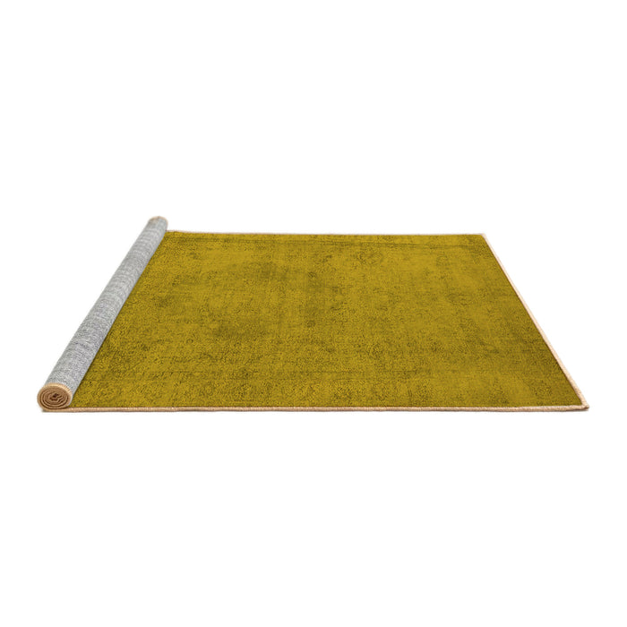 Sideview of Machine Washable Oriental Yellow Industrial Rug, wshurb1710yw