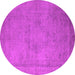 Round Oriental Pink Industrial Rug, urb1710pnk