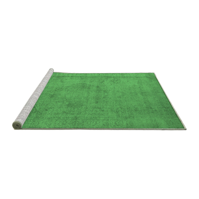 Sideview of Machine Washable Oriental Emerald Green Industrial Area Rugs, wshurb1710emgrn