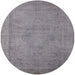 Round Machine Washable Industrial Modern Silver Gray Rug, wshurb1710