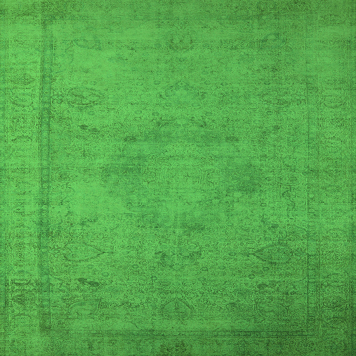 Square Machine Washable Oriental Green Industrial Area Rugs, wshurb1710grn