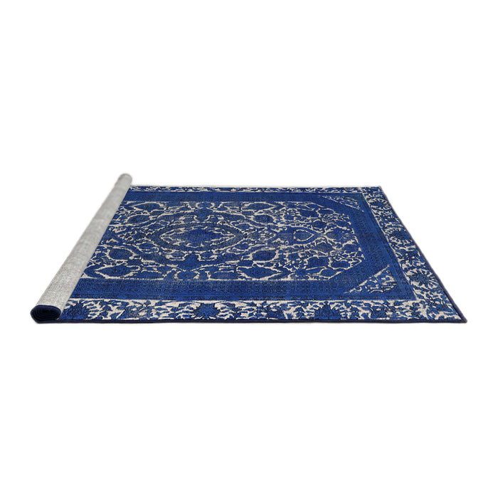 Sideview of Machine Washable Industrial Modern Light Purple Blue Rug, wshurb1711