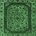 Square Oriental Emerald Green Industrial Rug, urb1711emgrn