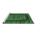 Sideview of Machine Washable Oriental Emerald Green Industrial Area Rugs, wshurb1711emgrn