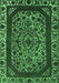 Machine Washable Oriental Emerald Green Industrial Area Rugs, wshurb1711emgrn